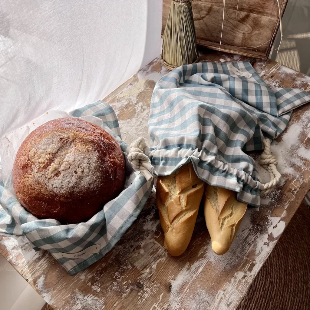 Bolsa de pan de tela artesanal